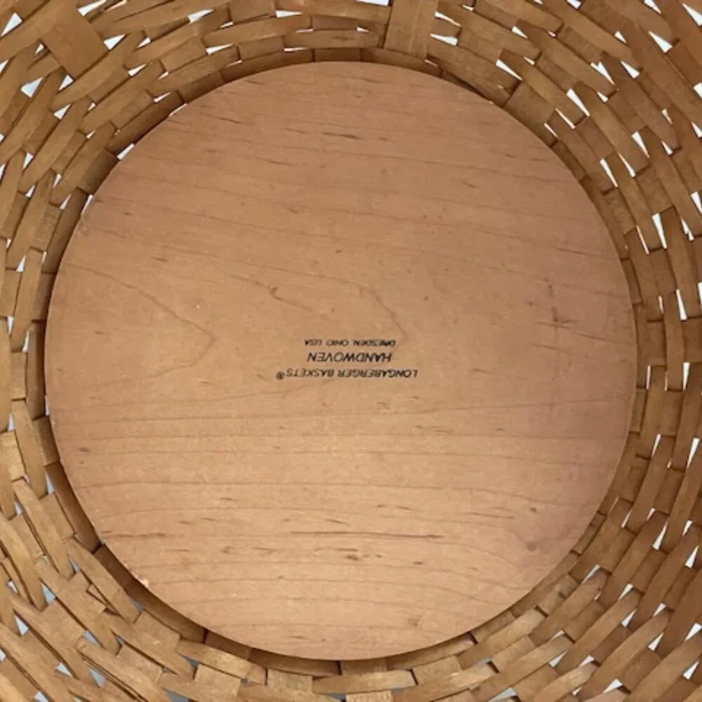 LONGABERGER Hostess Woven Bowl Basket XL 13” Round Handwoven Brown Retired